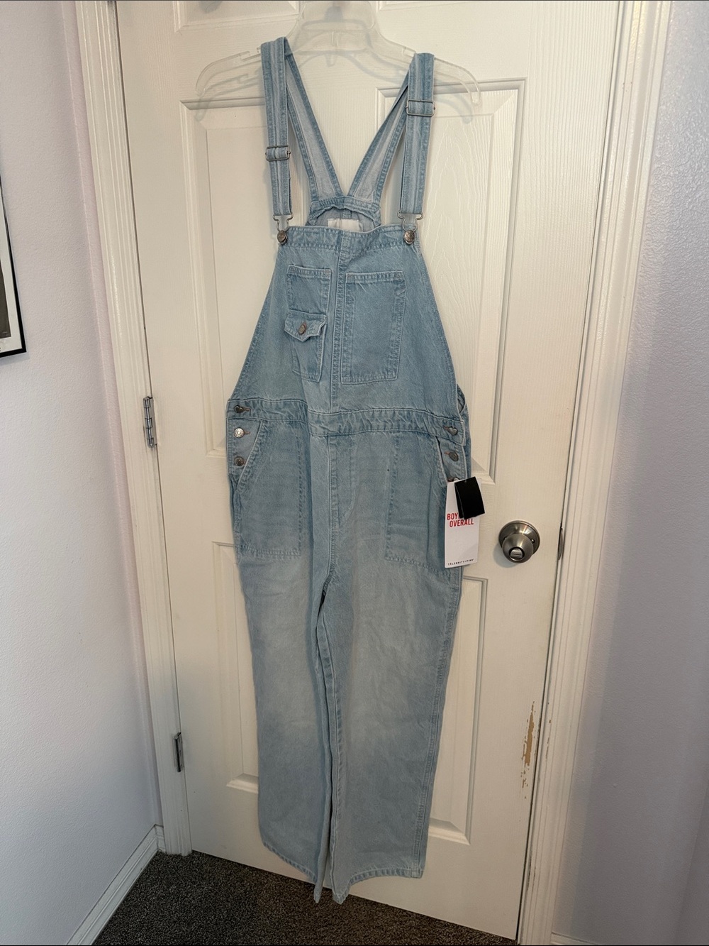 NWT Celebrity Pink Light Blue Denim Overalls size XL